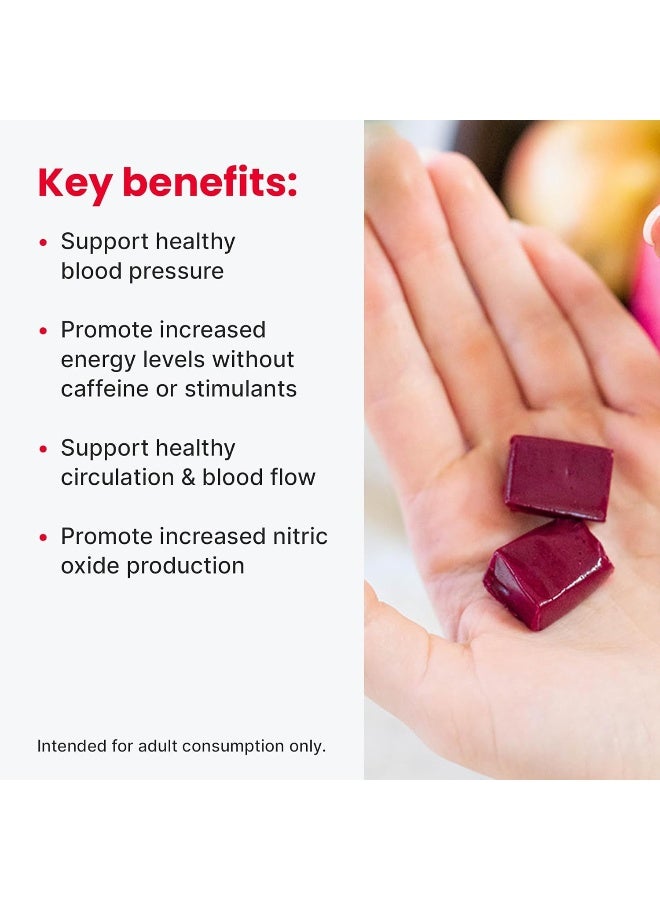 humanN SuperBeets Heart Chews - Nitric Oxide Production and Blood Pressure Support - Grape Seed Extract & Non-GMO Beet Energy Chews - Pomegranate Berry Flavor - 60 Count - Image 3